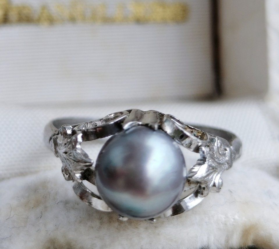 Anelli: Art Deco Antiker Perlen Silber Ring – Usato da schwyz venduto da larry91sz 1
