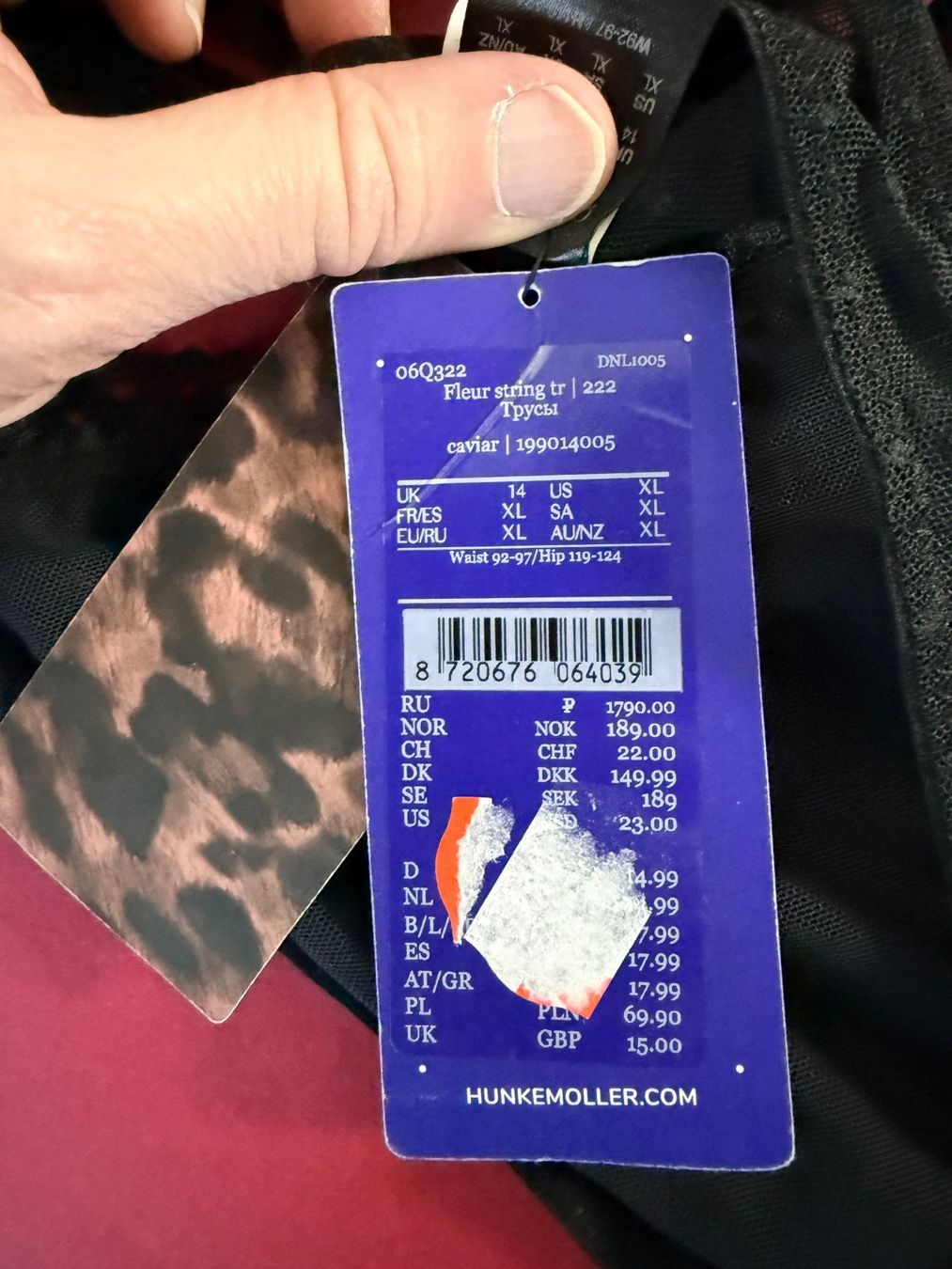Hunkemöller Altra biancheria intima: HUNKEMÖLLER, String FLEUR, Grösse XL, Farbe Schwarz – Nuovo e nell'imballaggio originale da Rudolfstetten venduto da gst_g7xl 2