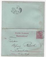 deutsche Reichsp.Kartenbrief 1901 CHARLOTTENBURG-DORNBIRN (I