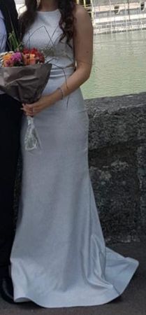 Weisses Kleid/Stoff mit dezentem Glitzer