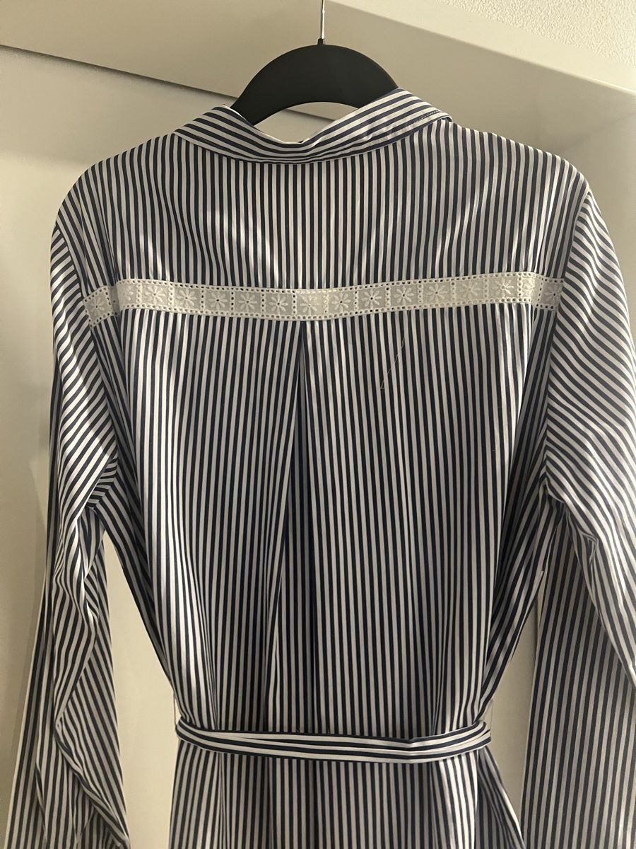 C&A Vestiti: Gestreiftes Hemdblusenkleid Gr. 44 mit Spitzendetails – Usato da Hölstein venduto da SelcCe 3