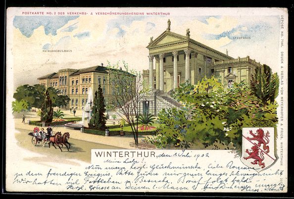 Ansichtskarten: Litho Winterthur, Stadttheater und Prima – Gebraucht aus Berlin von bartko-reher