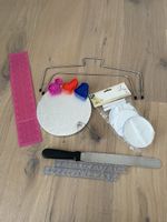 Tortendeko Set – Fondant Ausstecher, Tortenschneider, Buchst