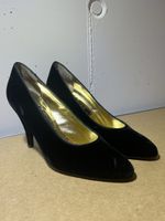 RENÉ CAOVILLA VENEZIA Vintage Pumps – Schwarz/Blau – Gold – 