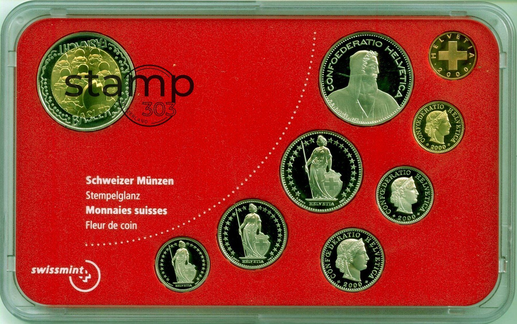 Tutti le monete: Schweizer Münzsatz 2000 stgl – Nuovo (secondo la descrizione) da Eggersriet venduto da stamp303 2