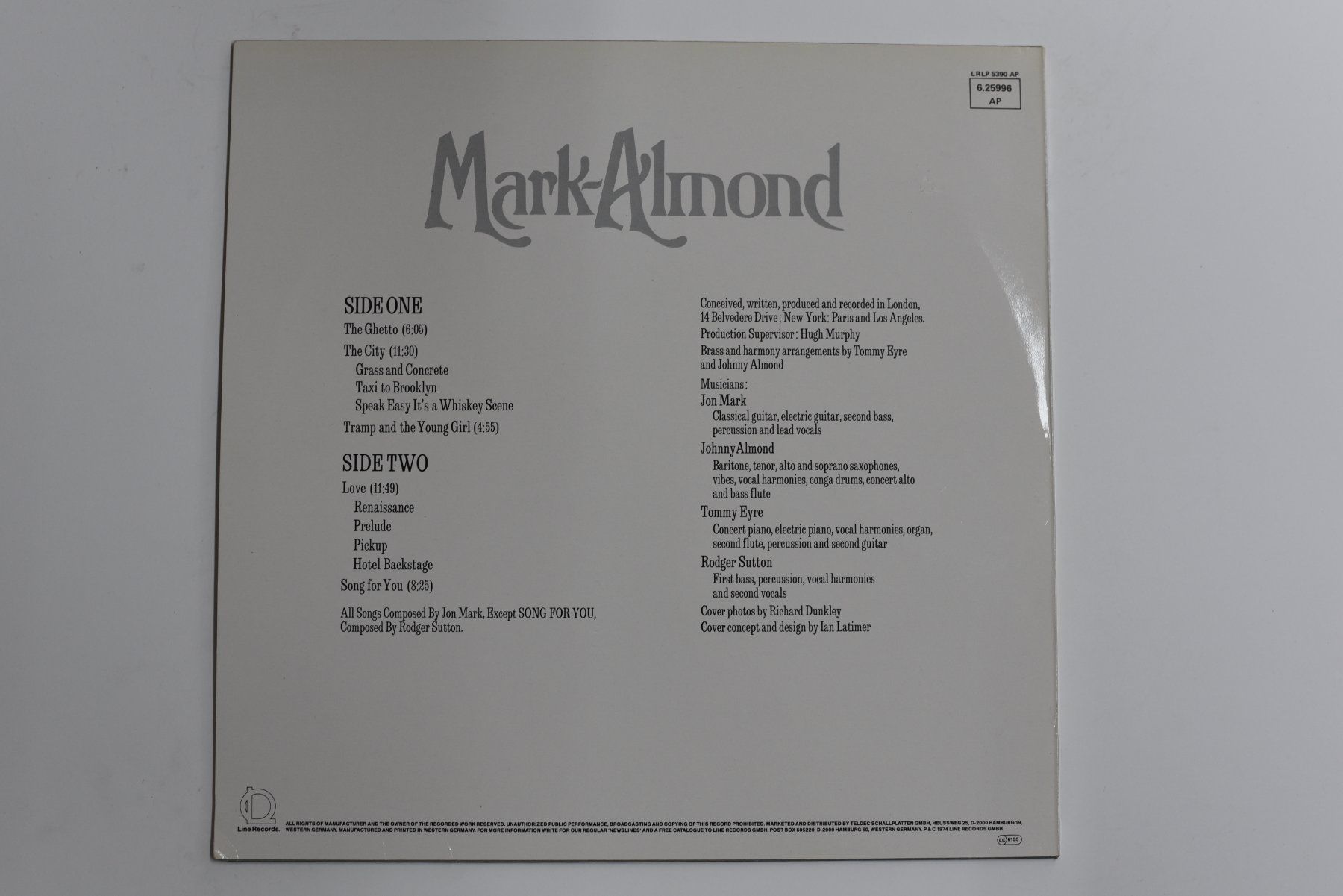Dischi in vinile: Schallplatte Mark Almond - Mark Almond 1 – Usato da Glis venduto da AtelierManus 1