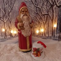 NOSTALGIE WEIHNACHTSMANN AUS MAROLIN MIT PORZELLANGLÖGGLI