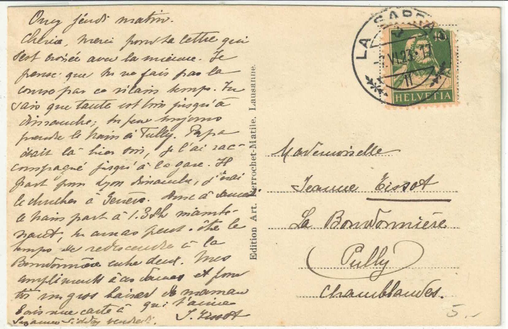 Cartes postales: La Sarraz - Vue generale – D'occasion à Ettingen par Kartenplanet 1