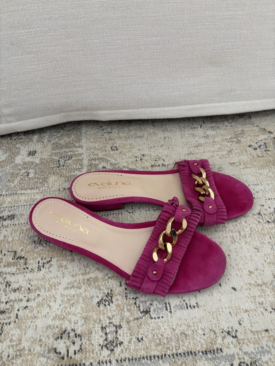 Damenschuhe: NEW - Evaluna Leather Suede Pink Slippers NP: 180.- – Neu (gemäss Beschreibung) aus Horgen von len_qjz9 1