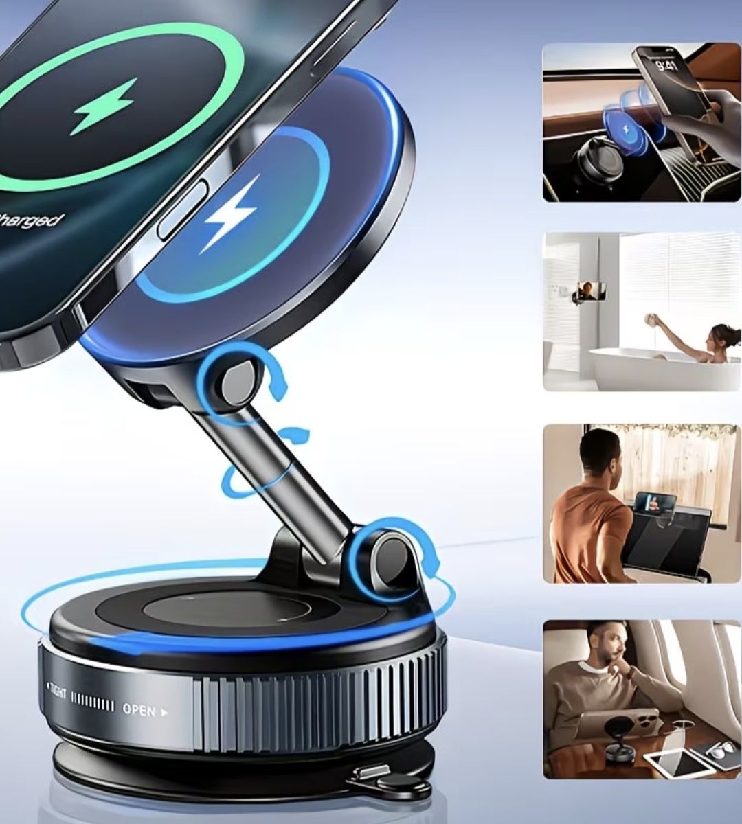 Staffe: Magnetische Auto Halterung Wireless mit Saugnapf – Nuovo (secondo la descrizione) da Möriken AG venduto da CRF-TT-88 1