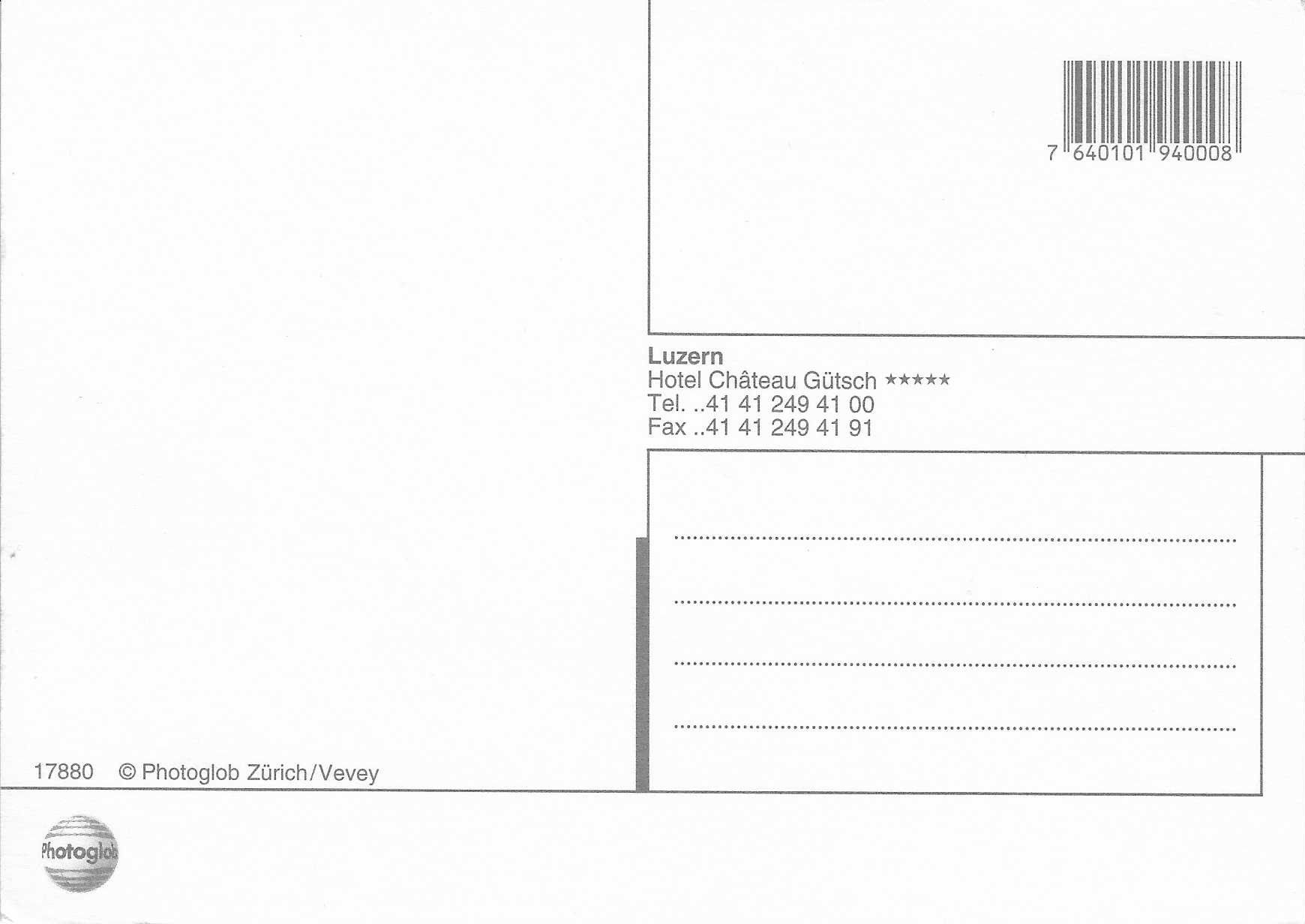 Cartes postales: Luzern Hotel Château Gütsch LU – Neuf (Voir description) à Rothrist par Stranglehold 1