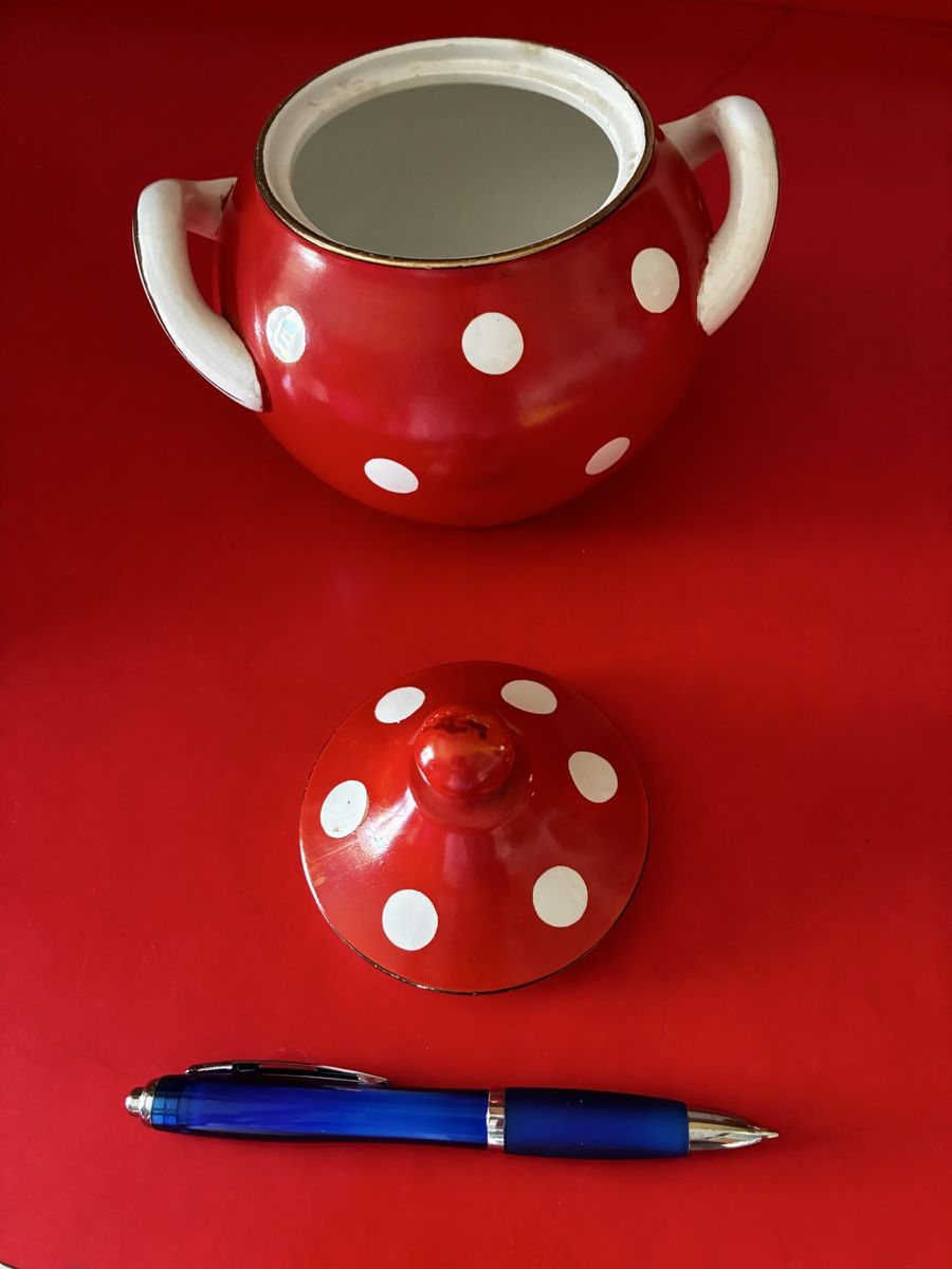 Zuckerdosen: Zuckerdose gross getupft Vintage – Gebraucht aus Lengnau BE von Warmbrodt