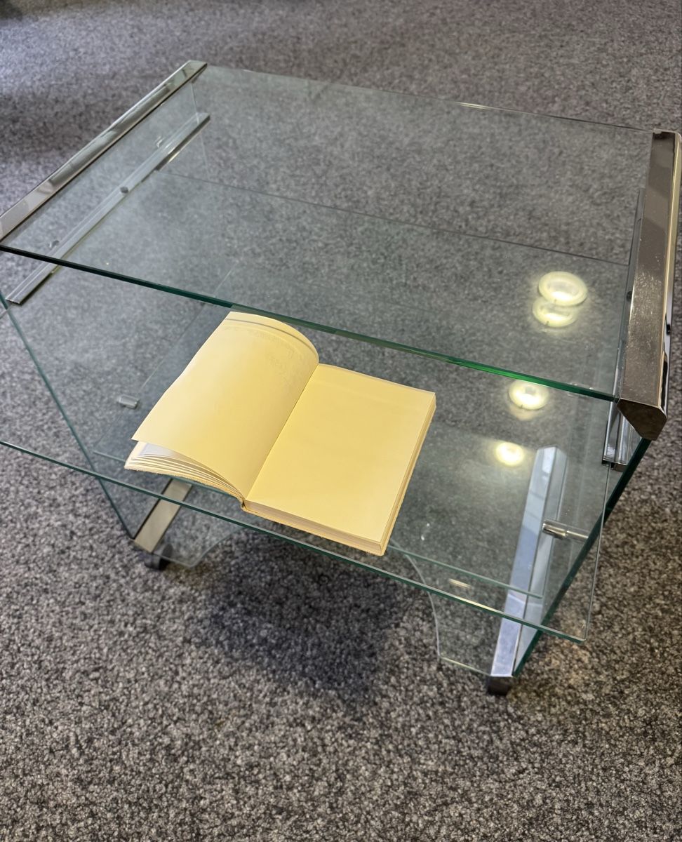 Tische: Glas Computer-Tisch auf Rollen von Gallotti & Radice – Gebraucht aus Thalwil von Batlizh 3