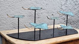 Décoration / Sculpture Raie Manta en bronze, Pièce Unique!