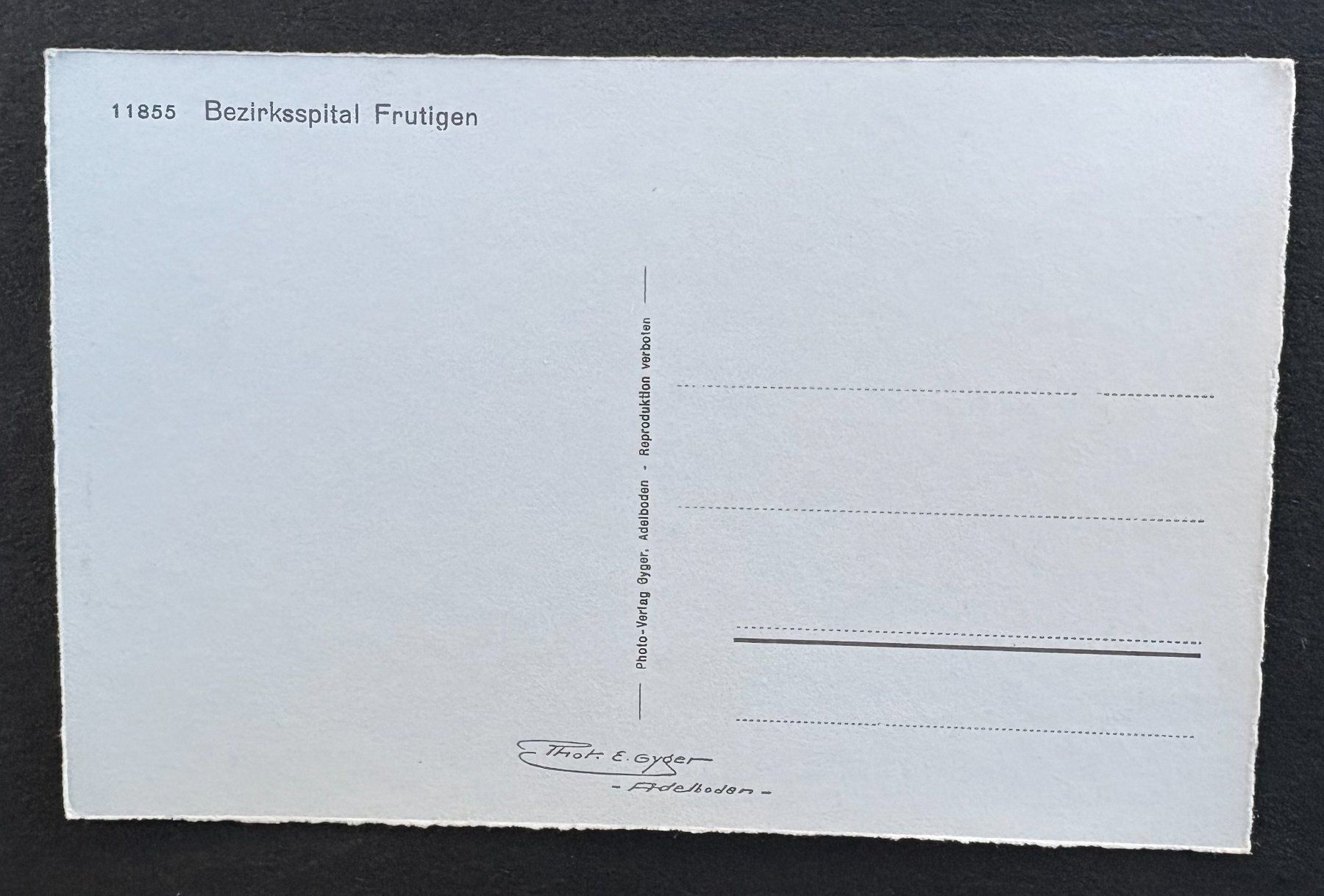 Ansichtskarten: ANSICHTSKARTE BEZIRKSPITAL FRUTIGEN – Gebraucht aus Ostermundigen von wini63 1
