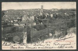 Carte P de 1902 ( Fribourg / Vue générale , Grand Pont )