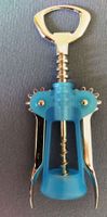 Korkenzieher / Flügelkorkenzieher in blau - 17 cm -