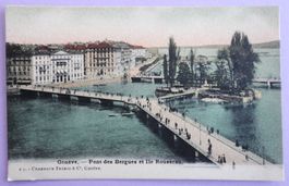 Genève - Pont des Bergues et Ile Rousseau