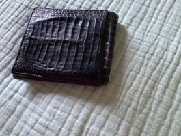 Portemonnaie Krokodilleder dunkel gebraucht