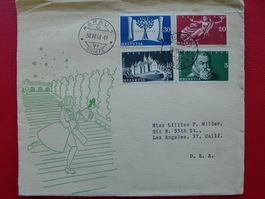 1948 illustrierter Beleg von AARAU mit Nr.281-284 nach USA