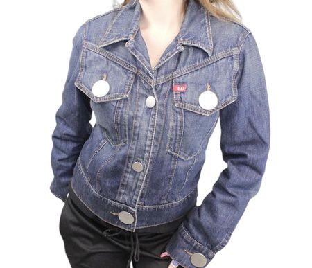Vintage Y2k Big Button Denim Jacket by Miss Sixty