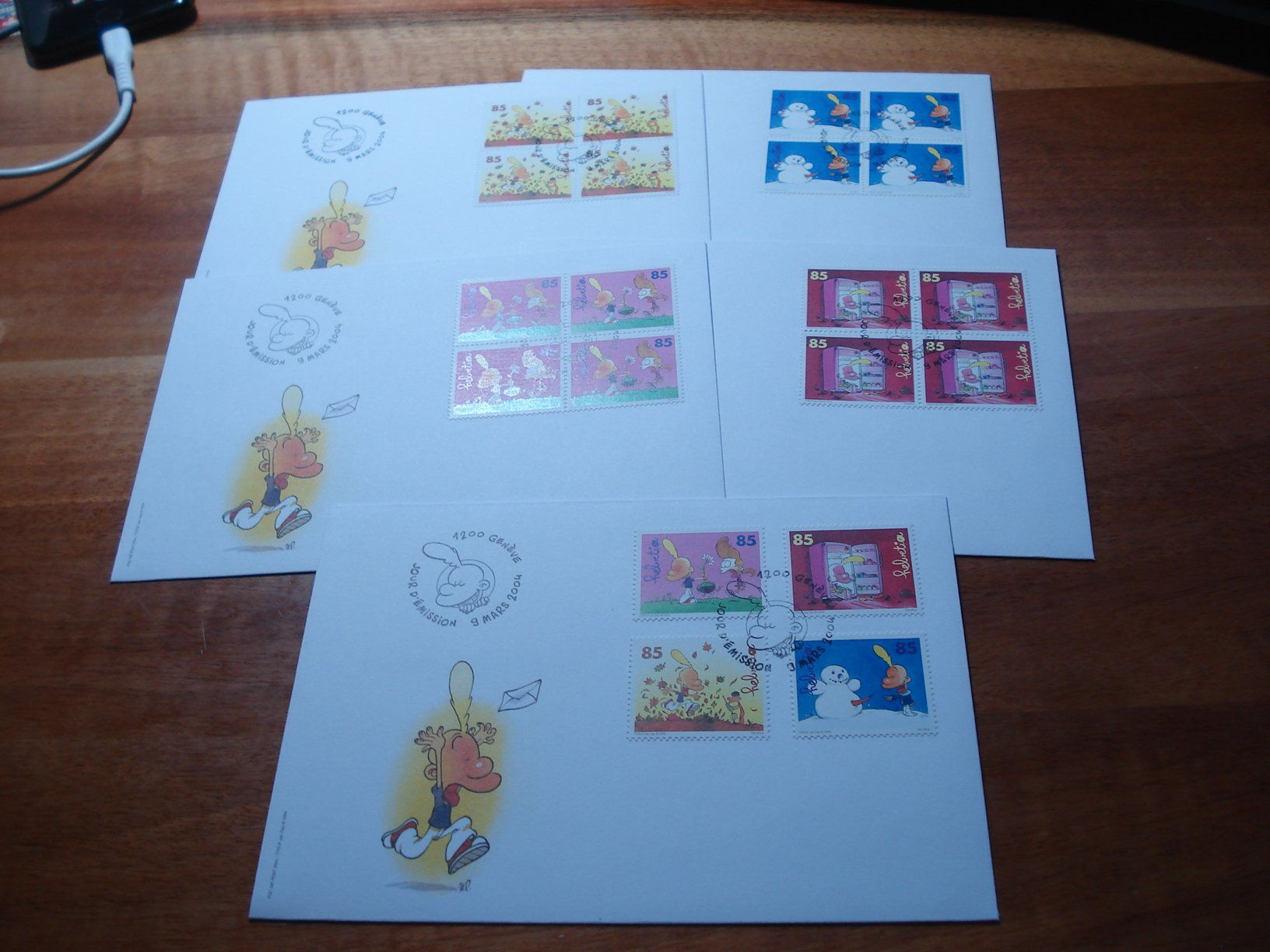 Tous les timbres: Titeuf 2004, FDC Satz + 4erblock – D'occasion à Niederwil AG par morostahu 1