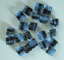 Glasperlen Blau Schwarz 8x7 mm