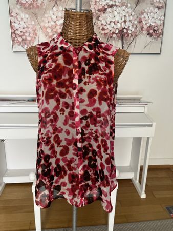 H&M Bluse, leicht, Pink/weiss, 38/40