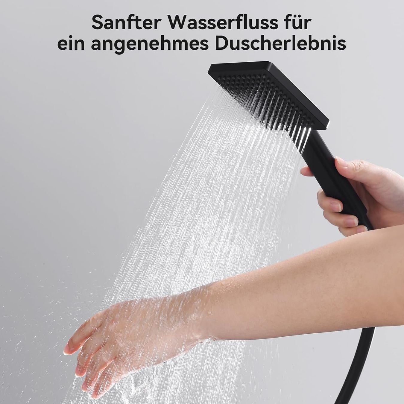 Soffioni doccia: Regendusche schwarz Duschsystem ohne Armatur 25cm – Nuovo e nell'imballaggio originale da Wittenbach venduto da VELARO 7