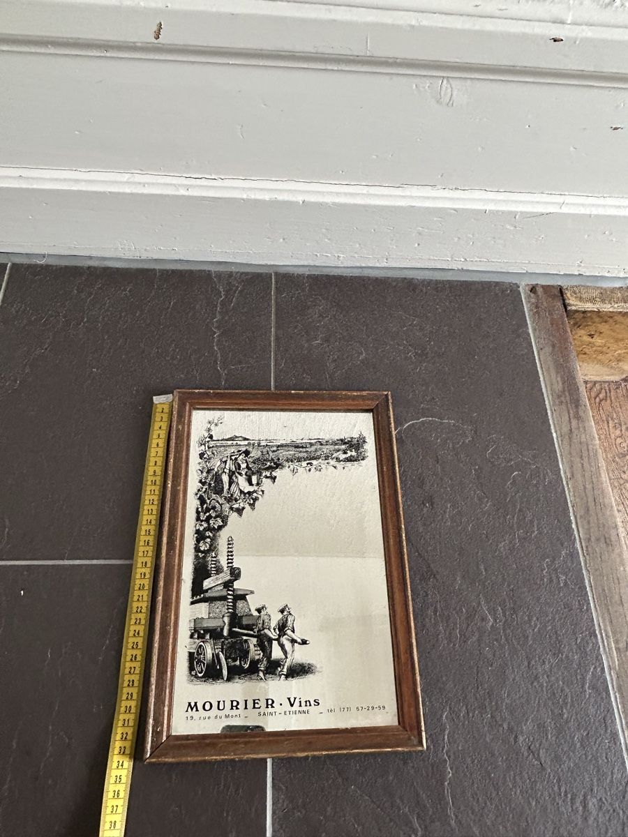 Specchi: Vintage Mourrier Vins Mirror, Framed Artwork, Fall Decor – Difettoso da Horgen venduto da Spy_b68c 1
