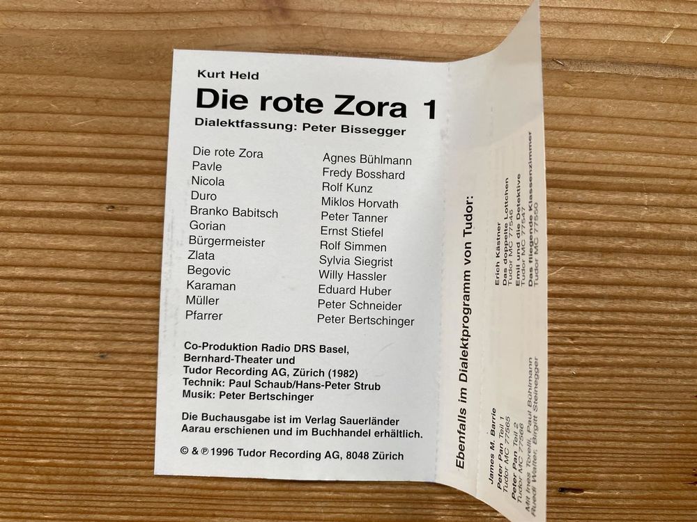 Kassette – Die rote Zora (1) Kurt Held (Gebraucht) in St.Gallen für CHF ...