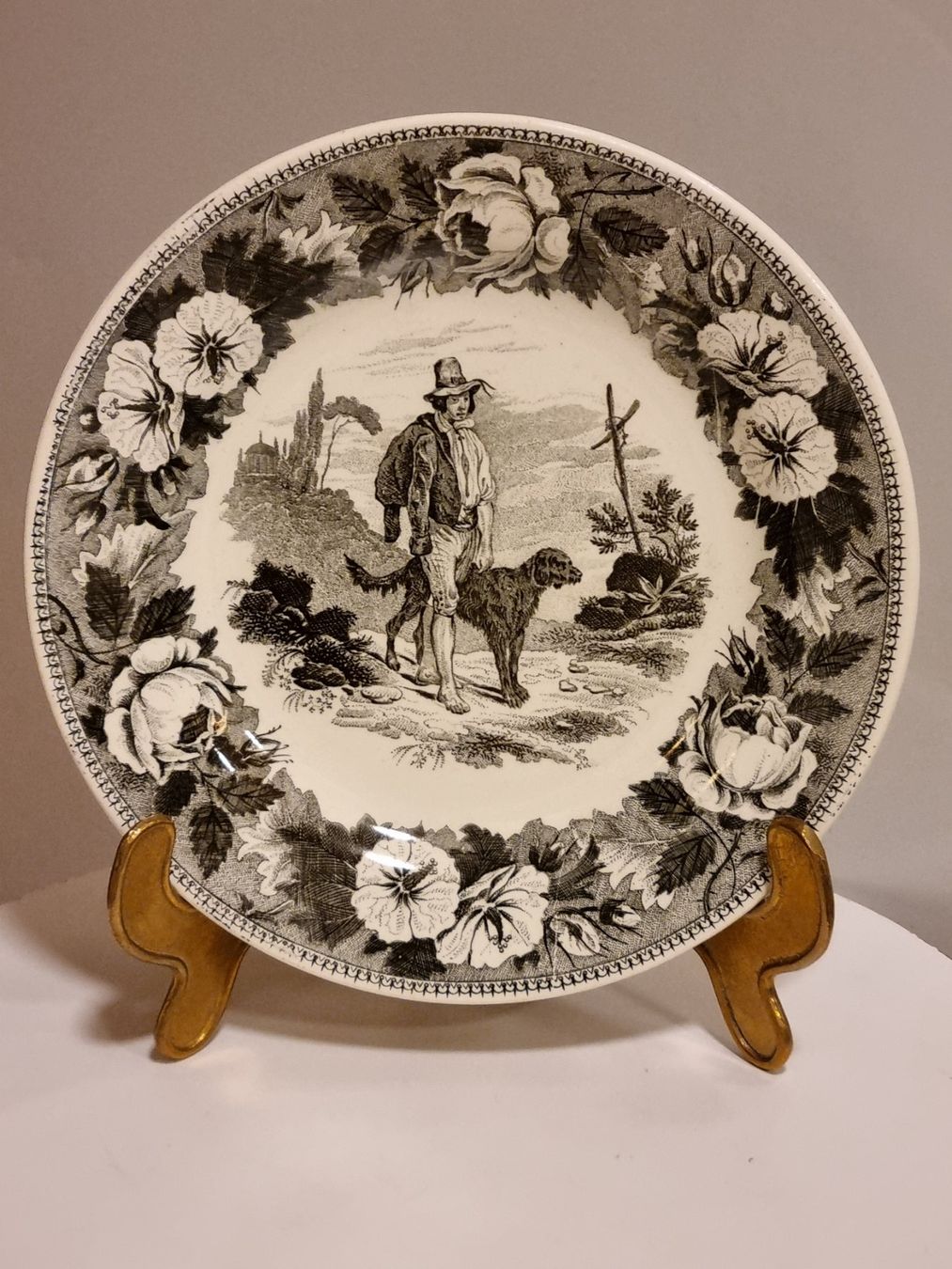 Piatti: 5 antike Zell Teller um 1850 Transferware – Usato da Scharnachtal venduto da devin03 5