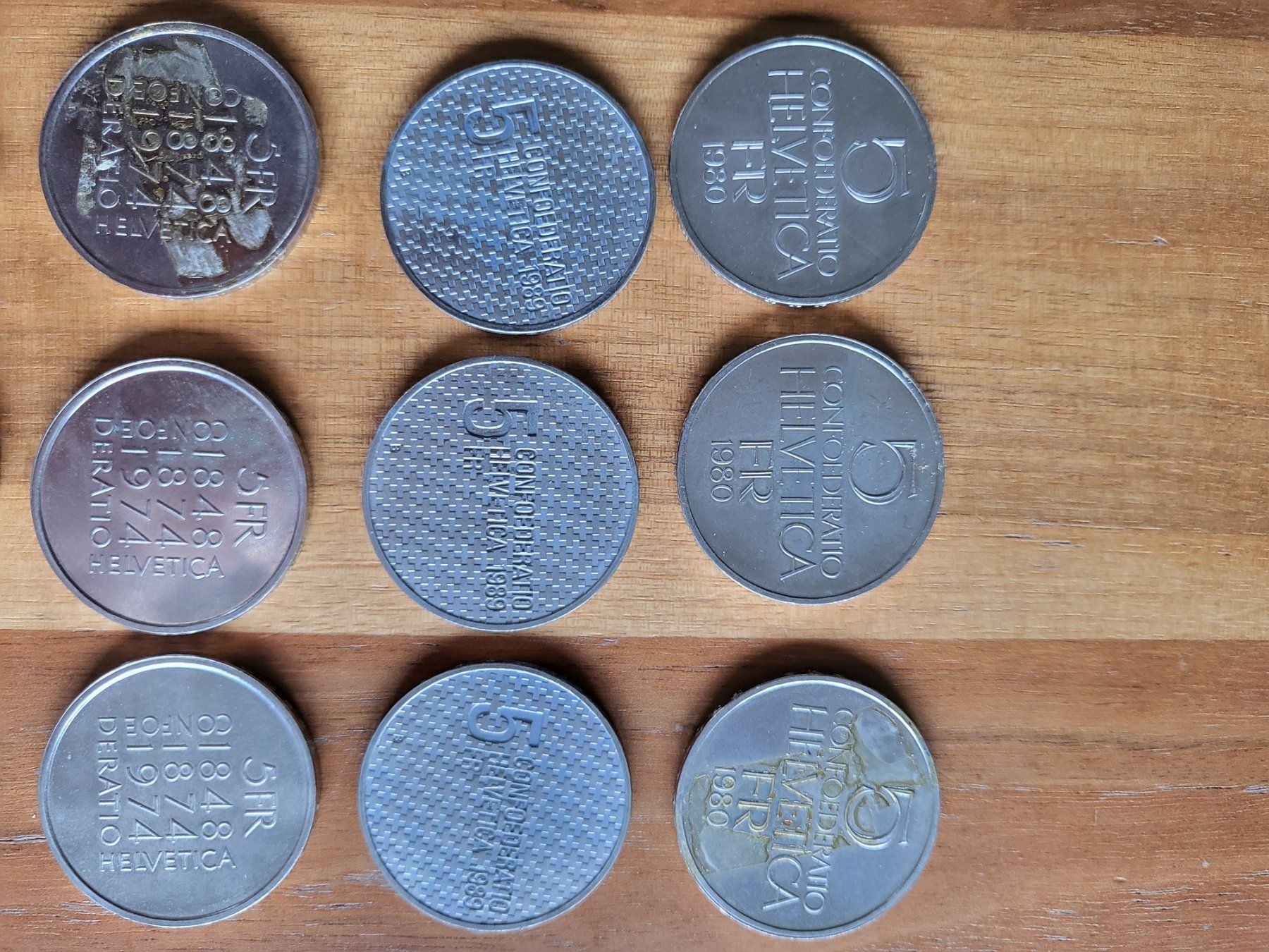 Tutti le monete: 5Fr. Münze, 18 Stück – Usato da Münsingen venduto da baerbiN 1