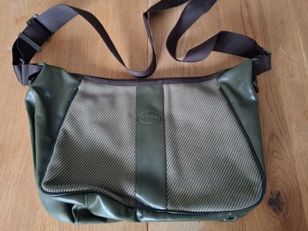 Vintage Rossi Lederdamenhandtasche Olivgrün