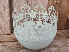 Hingucker: Shabby Chic Kerzenhalter mit Blumenmuster,neu