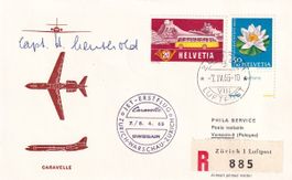 Erstflug SR Zürich - Warschau 1965 mit Unterschrift Pilot !