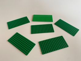 LEGO - 6 - GRÜNE - PLATTEN - 16 X 8 - NOPPEN