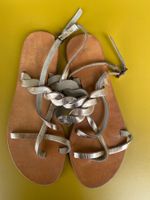 ASOS Ledersandalen in Metallic Gr. 3 (36)