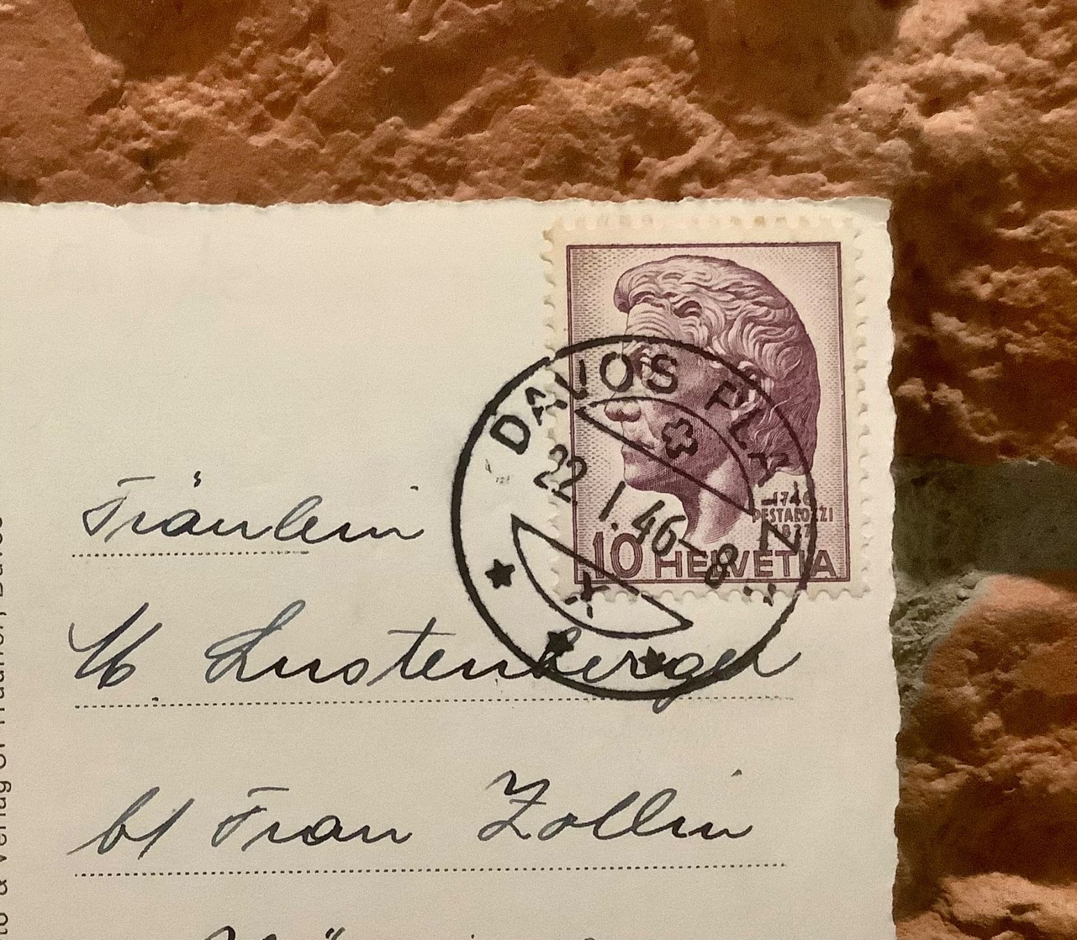 Cartoline postali: 1946 - DAVOS - Winterlandschaft - Schnee – Usato da Root venduto da ENGLAND-TREASURES 3