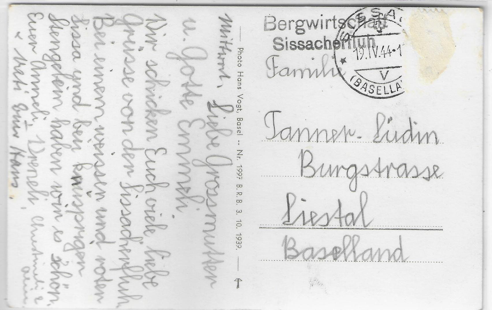 Ansichtskarten: Bergwirtschaft Sissacherfluh – Gebraucht aus Ettingen von Kartenplanet 1