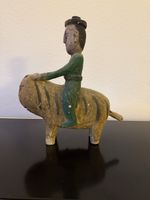 Alte koreanische Holzfigur – Reiter auf Tiger – handgeschnit