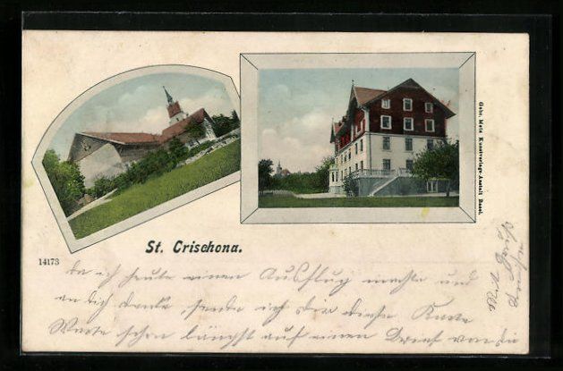 Cartoline postali: AK St. Chrischona, Kurhaus, Kirche, 1904 – Usato da Berlin venduto da bartko-reher