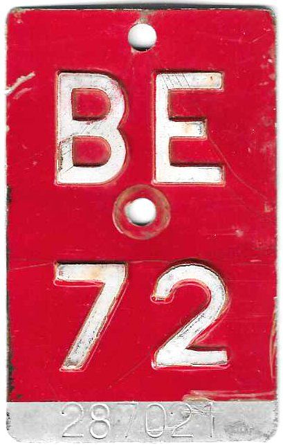 Insegne: Velonummer Bern 1972 BE 72 – Usato da Bülach venduto da anska
