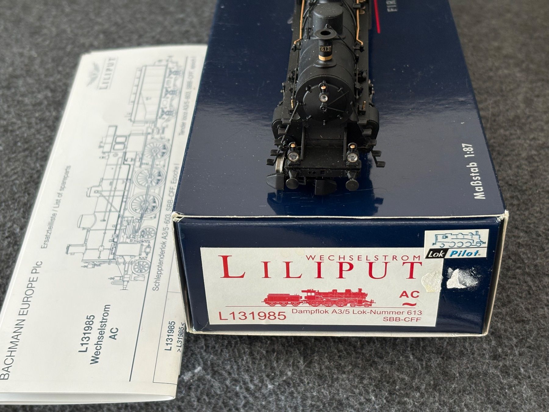 Liliput 131980 Dampfok A 3/5 SBB 613 Zahnrad Messing Digital (Neu ...