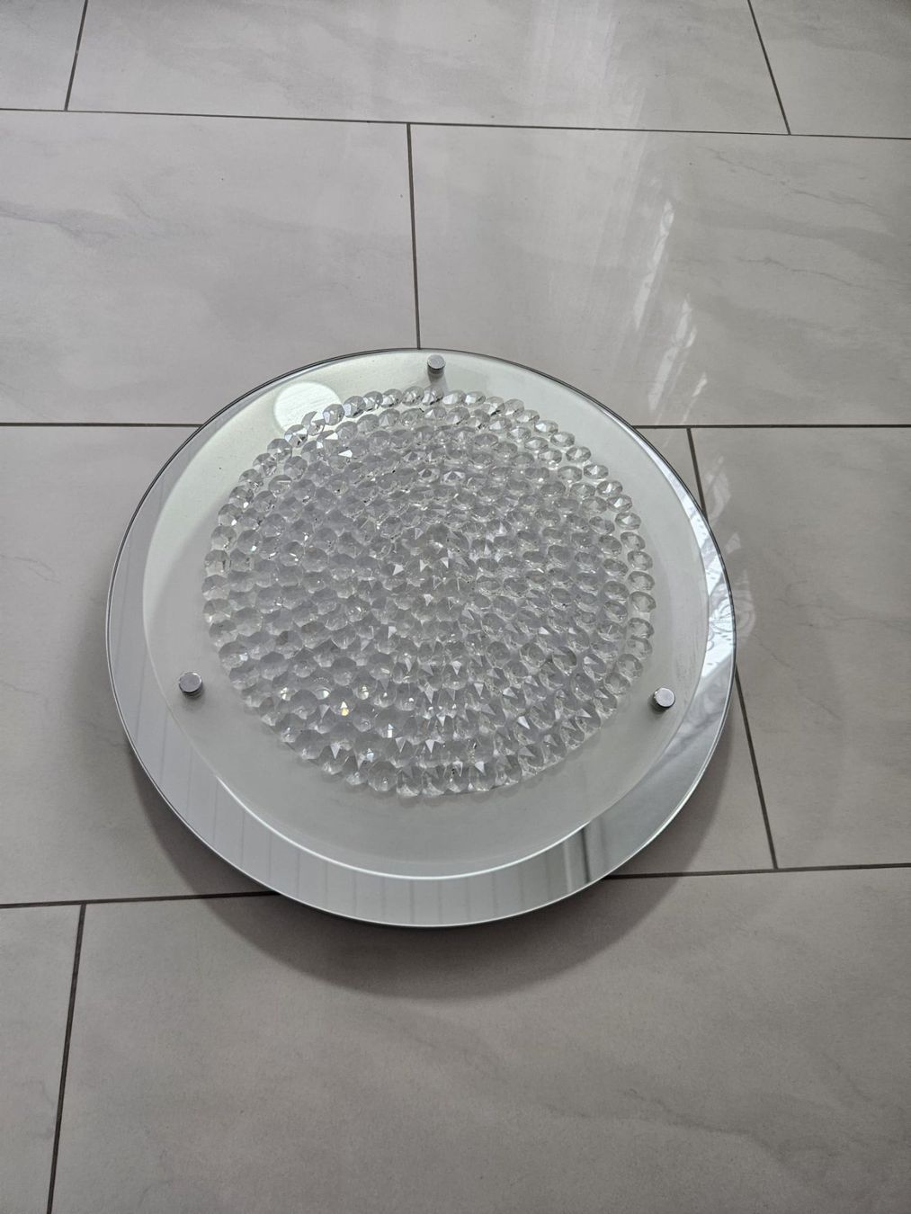Kronleuchter & Deckenlampen: Moderne LED-Deckenlampe Kristall-Optik & Spiegelrand – Gebraucht aus Winterthur von DanEri