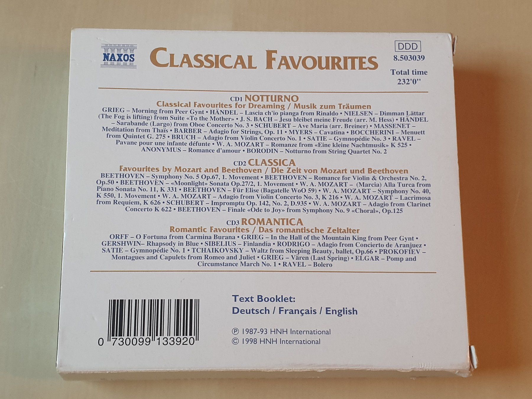 CD: Classical Favourites 3 CDs – Usato da Stansstad venduto da collectorsshop 1