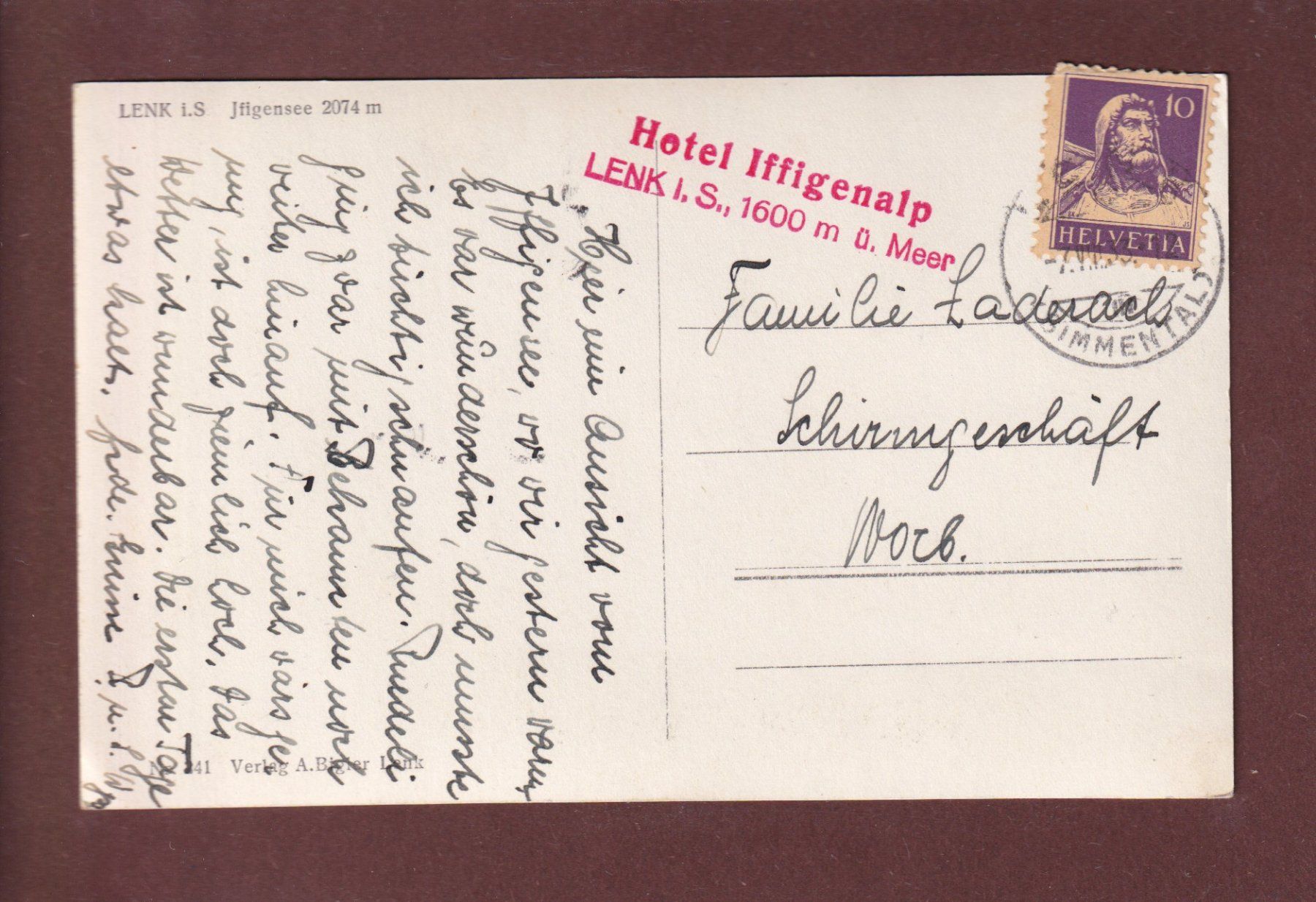 Cartoline postali: Lenk - IFFIGENSEE - 1933 – Usato da Pully venduto da nicecards 1