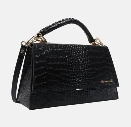 Mia Tomazzi Handtasche Schwarz Kroko Optik Damen Tasche