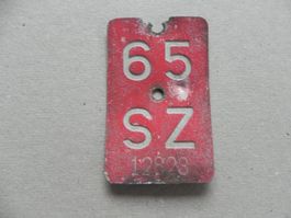 Velonummer Rad Velo Nummer SZ 65 Schwyz 1965 Geschenk