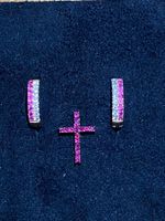 Elegantes Schmuck-Set aus Roségold  mit Rubinen & Di
